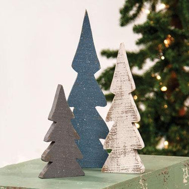 3/Set, Snowy Wooden Trees - The Fox Decor